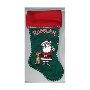 Rudolph the Red Nosed Reindeer Green 17" Holiday Christmas Stocking